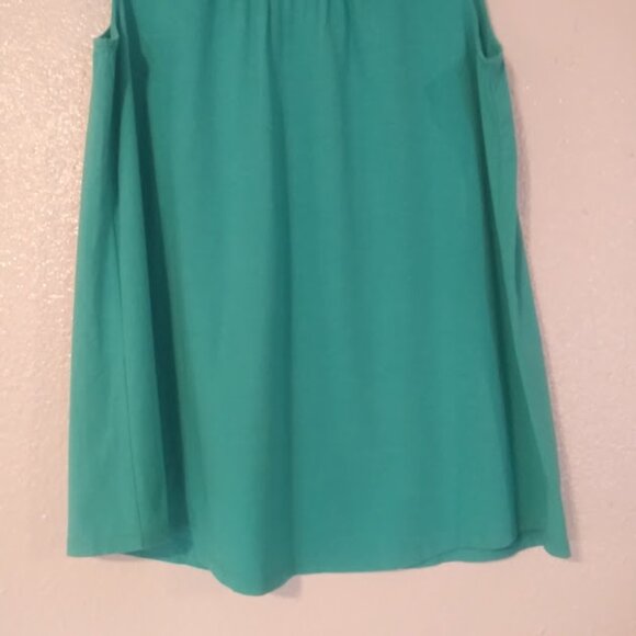 Denim & CO women's size M turquoise blue sleeveless blouse - Picture 3 of 12